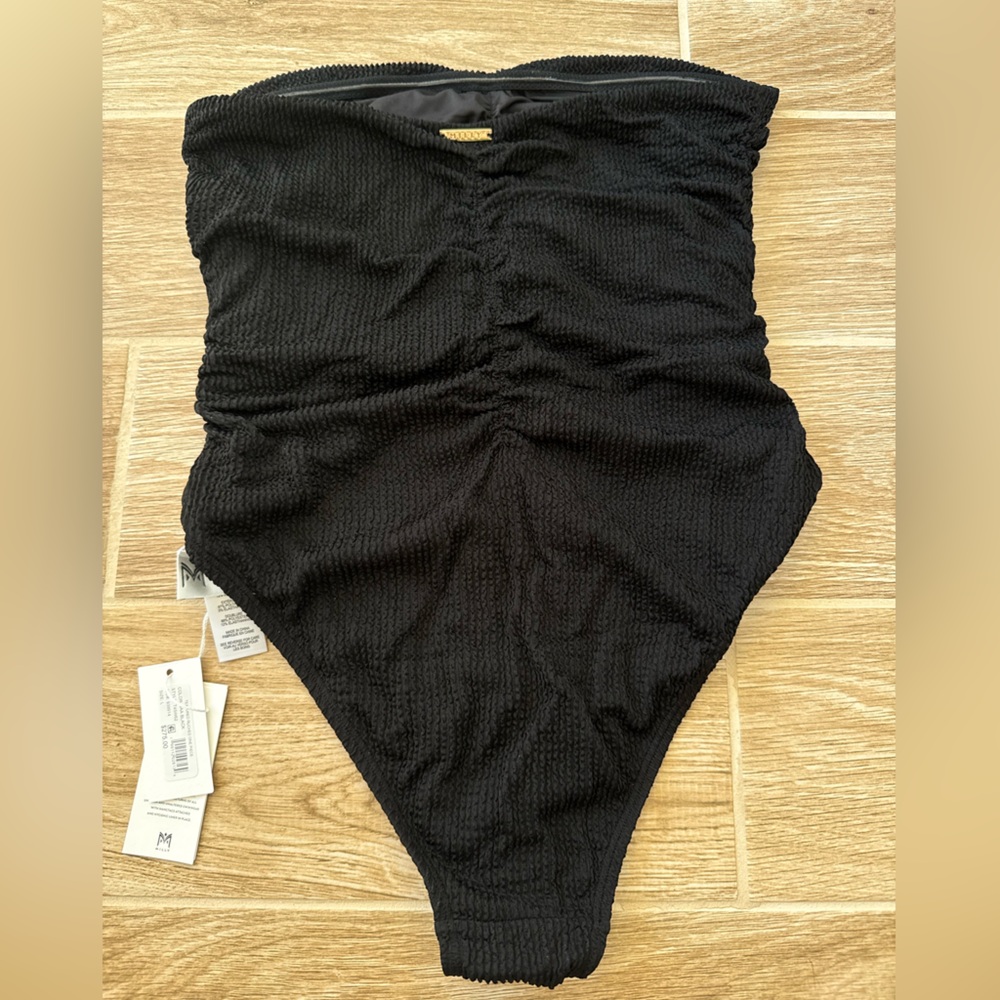 Milly Textured Ruched One-Piece Swimsuit - Picture 6 of 7